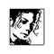 Pixel image of the king of pop\\\'s human face. vector illustration