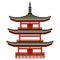 Pixel japanese temple isolated vector