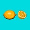 Pixel lemon icon. Citrus fruit.