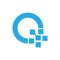 Pixel Letter C Logo Design Template. Letter c, o technology icon.