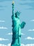 Pixel liberty statue, USA democracy symbol