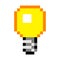 Pixel light bulb idea art cartoon retro game style