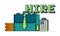 pixel line art of briefcase wearing tie and stack of coins with job application on the side. hiring workers for financial and