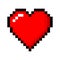 Pixel love. heart pixel for 8 bit game.