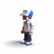 Pixel Man: Photorealistic Rendering Of A Street-savvy Kidcore Figure