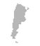 Pixel map of Argentina. Vector dotted map of Argentina isolated on white background. Abstract computer graphic of Argentina map.