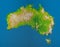 Pixel map of Australia. Colorful 3D rendering illustration.