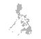 Pixel map of Philippines. Vector dotted map of Philippines isolated on white background. Abstract computer graphic of Philippines