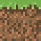 Pixel minecraft style land background. Concept of game ground pixelated horizontal seamless background. Vector