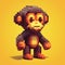 Pixel Monkey: A Cute Chimp Character In Voxel Art Style