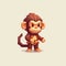 Pixel Monkey: Cute Minecraft Character In 2d Game Art Style