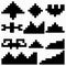 Pixel monochrome abstract symbols on a white background illustration