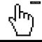 Pixel mouse hand cursor icon vector illustration.