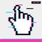 Pixel mouse hand cursor icon vector illustration