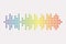 Pixel music player equalizer element. Audio colorful wave logo