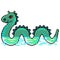 Pixel nessie loch ness monster detailed illustration isolated vector