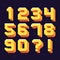 Pixel numbers. Retro 8 bit pixels number font vector illustration set