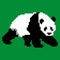 Pixel panda clipart on green background