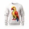 Pixel Parrot Print Sweater - 8 Bit Cartoon Sweatshirt