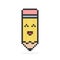 Pixel pencil character image 8 bit