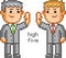 Pixel people and friendly high five