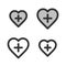 Pixel-perfect linear  heart  icon with plus sign add to favorites