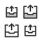 Pixel-perfect linear icon of an archive with outgoing arrow