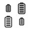 Pixel-perfect  linear  icon of electric battery full charge level