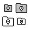 Pixel-perfect  linear  icon of a folder for geographic maps