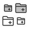 Pixel-perfect linear icon of a folder with plus sign