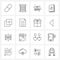 Pixel Perfect Set of 16 Vector Line Icons such as new, medical, wire, book, film