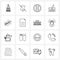 Pixel Perfect Set of 16 Vector Line Icons such as sale, write, disable, report, create