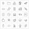 Pixel Perfect Set of 25 Vector Line Icons such as avatar, medical, cube, dumbbell, mobile