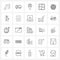 Pixel Perfect Set of 25 Vector Line Icons such as earth, world, map navigation, globe, solution