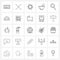 Pixel Perfect Set of 25 Vector Line Icons such as graphic art, maximize, shape, search, bowl