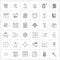 Pixel Perfect Set of 36 Vector Line Icons such as luggage, scary, location, Halloween, pointer
