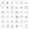 Pixel Perfect Set of 36 Vector Line Icons such as shield, protection, time, wife, storage