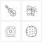 Pixel Perfect Set of 4 Vector Line Icons such as activities, astronomy, outdoor, aero plane, space