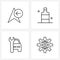 Pixel Perfect Set of 4 Vector Line Icons such as arrow, workshop, arrow, beer bottle, internet setting