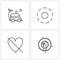 Pixel Perfect Set of 4 Vector Line Icons such as eco, disable, friendly, circle, food