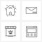 Pixel Perfect Set of 4 Vector Line Icons such as home, medicine,sms, hospital
