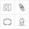 Pixel Perfect Set of 4 Vector Line Icons such as location; bag; watch; time; streamline