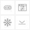 Pixel Perfect Set of 4 Vector Line Icons such as settings, teamwork, on, website, down