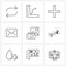 Pixel Perfect Set of 9 Vector Line Icons such as camera, media, add, image, message