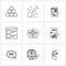 Pixel Perfect Set of 9 Vector Line Icons such as kidneys, menu, cupboard, list, checklist