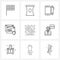 Pixel Perfect Set of 9 Vector Line Icons such as man, patch, android app, plaster, website