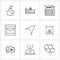 Pixel Perfect Set of 9 Vector Line Icons such as mouse, mail, journal, website, browser