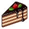 Pixel piece of cake vector