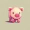 Pixel Pig Illustration: Cute Minecraft Character In Stylized 3d Pixel Art