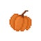 Pixel pumpkin image. Cross Stitch Vector Illustration